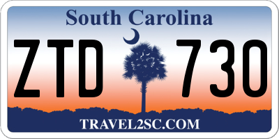 SC license plate ZTD730