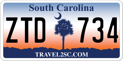 SC license plate ZTD734