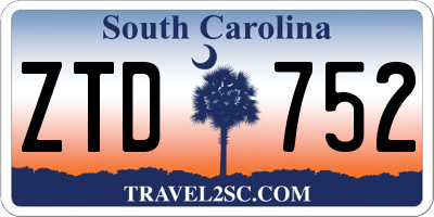 SC license plate ZTD752