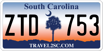 SC license plate ZTD753
