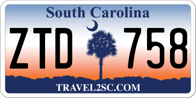 SC license plate ZTD758