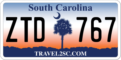 SC license plate ZTD767