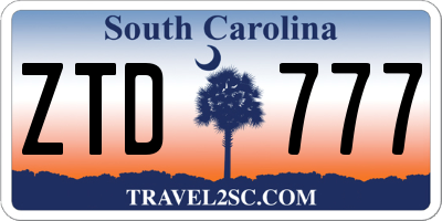 SC license plate ZTD777