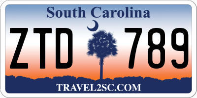 SC license plate ZTD789