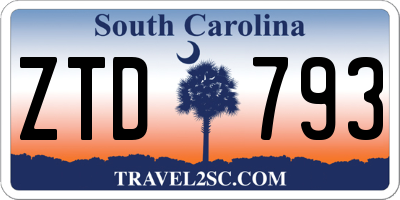 SC license plate ZTD793
