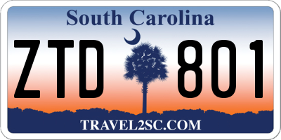 SC license plate ZTD801