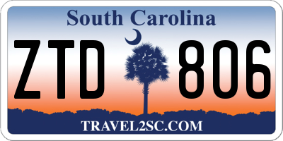 SC license plate ZTD806