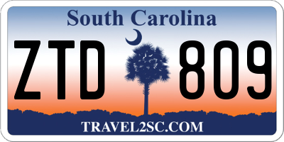 SC license plate ZTD809