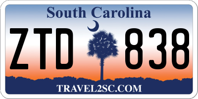 SC license plate ZTD838