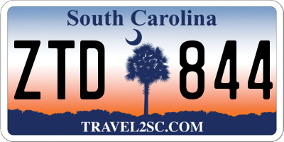 SC license plate ZTD844