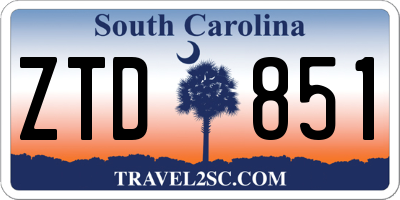 SC license plate ZTD851