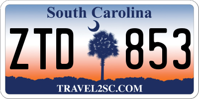 SC license plate ZTD853