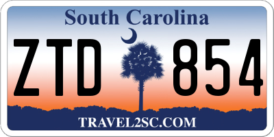 SC license plate ZTD854