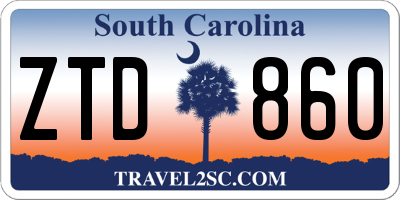 SC license plate ZTD860