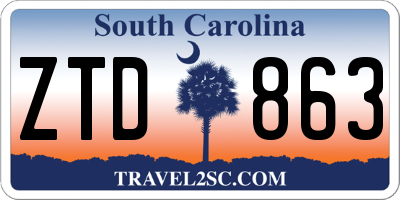 SC license plate ZTD863