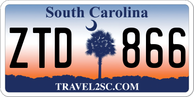 SC license plate ZTD866
