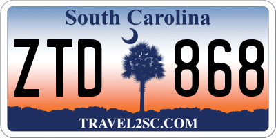 SC license plate ZTD868