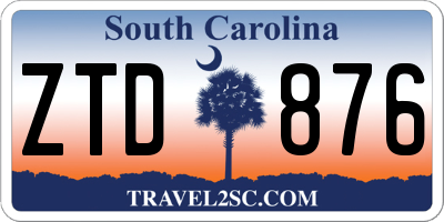 SC license plate ZTD876