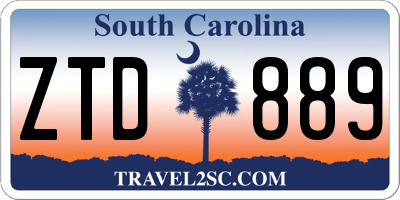 SC license plate ZTD889
