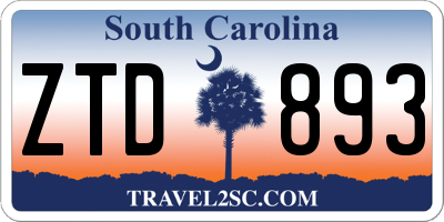 SC license plate ZTD893
