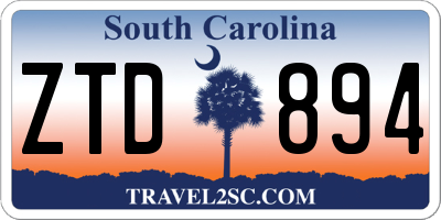 SC license plate ZTD894