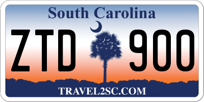 SC license plate ZTD900