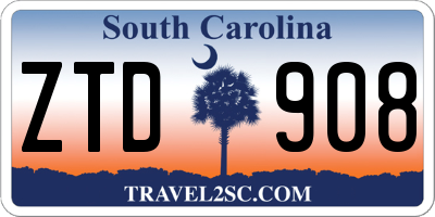SC license plate ZTD908