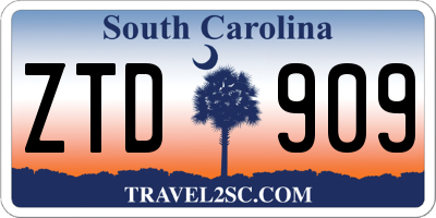 SC license plate ZTD909