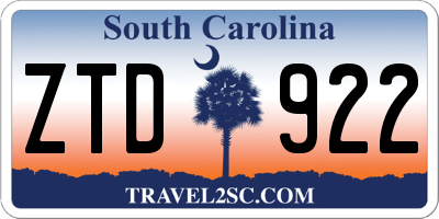 SC license plate ZTD922