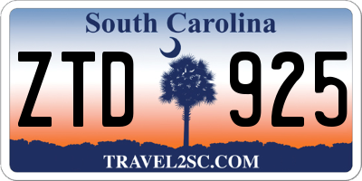 SC license plate ZTD925