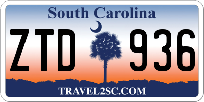 SC license plate ZTD936