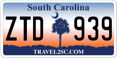 SC license plate ZTD939
