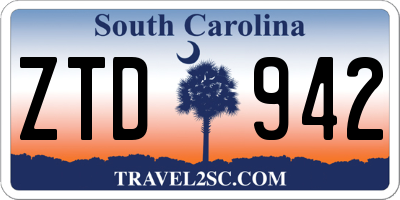 SC license plate ZTD942