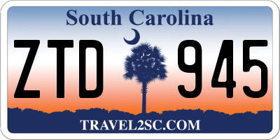 SC license plate ZTD945