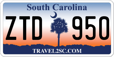 SC license plate ZTD950