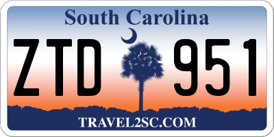 SC license plate ZTD951