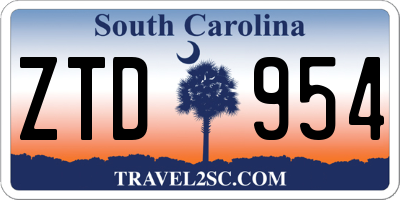 SC license plate ZTD954