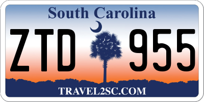 SC license plate ZTD955
