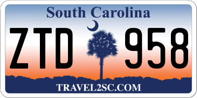 SC license plate ZTD958