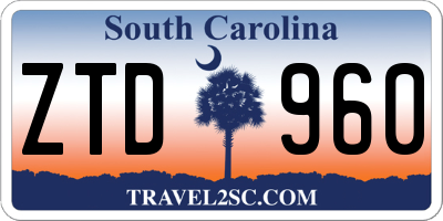 SC license plate ZTD960