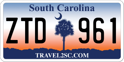 SC license plate ZTD961