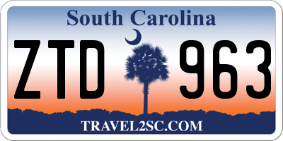 SC license plate ZTD963