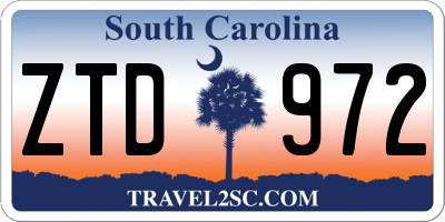 SC license plate ZTD972