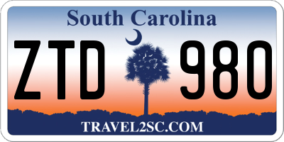 SC license plate ZTD980