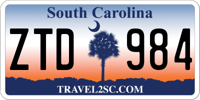 SC license plate ZTD984