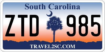 SC license plate ZTD985