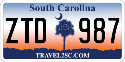 SC license plate ZTD987