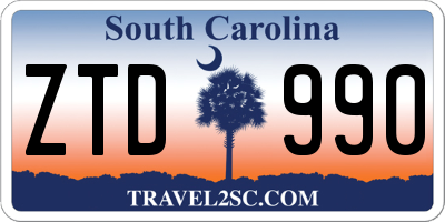SC license plate ZTD990