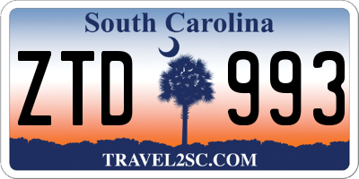 SC license plate ZTD993
