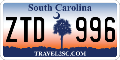 SC license plate ZTD996